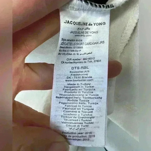 Jacqueline de Yong Womens Striped Black White Open Preppy Prep Sweater Small - Picture 9 of 13